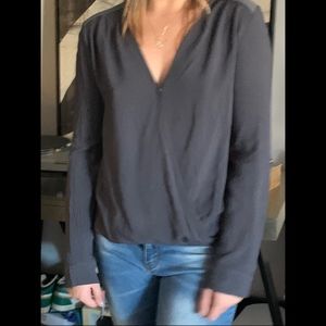 Splendid Slate/Grey Draped One Snap Top M